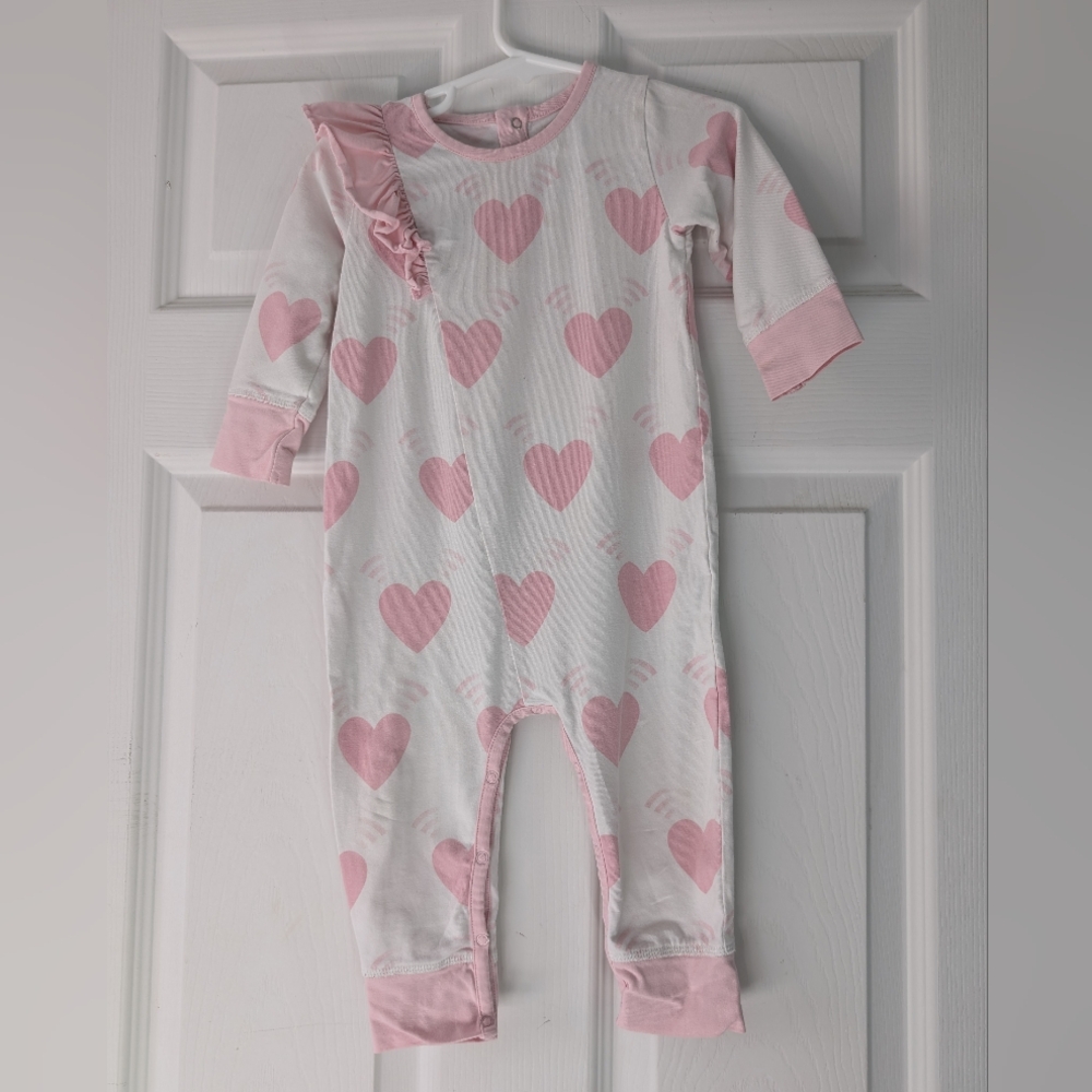 Monica & Andy onesie with heart prints for girls size 12-18 months